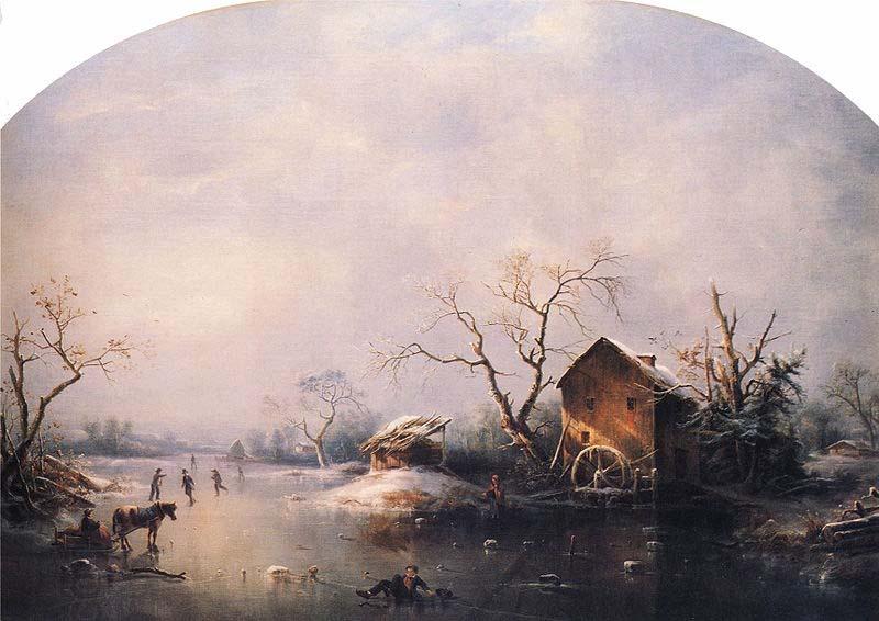 unknow artist Winter Scene oil painting picture